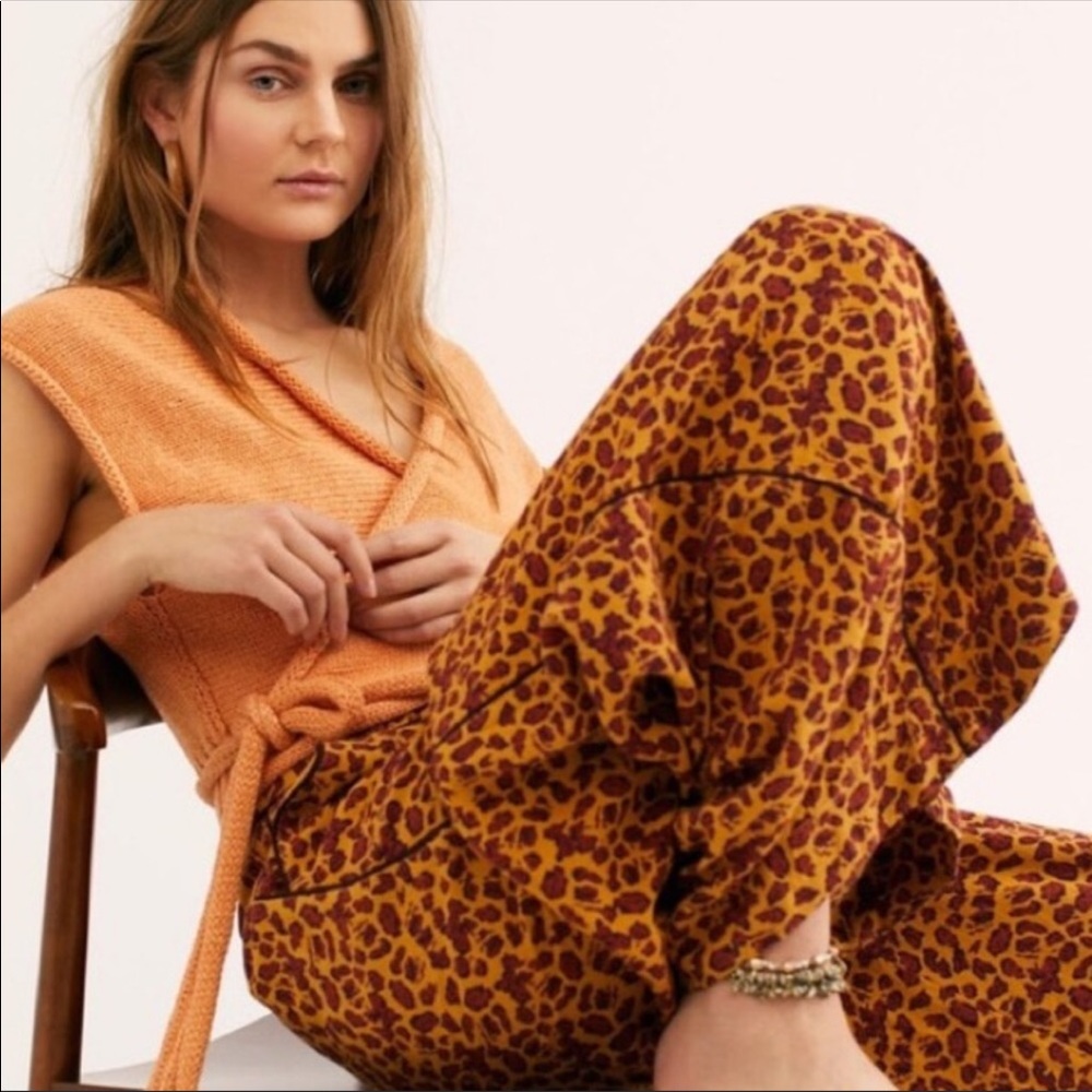 Free People Bennie Leopard Pants